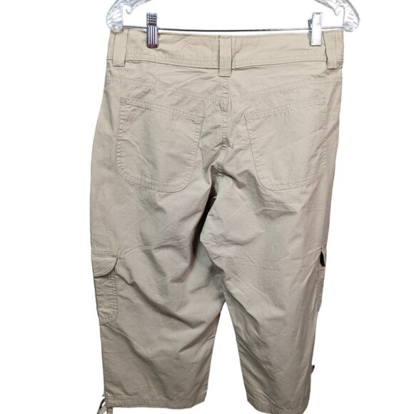 RIDERS BY LEE Cargo Slimming Cotton Capris Light Khaki Size 8M NWOT - Picture 14 of 15
